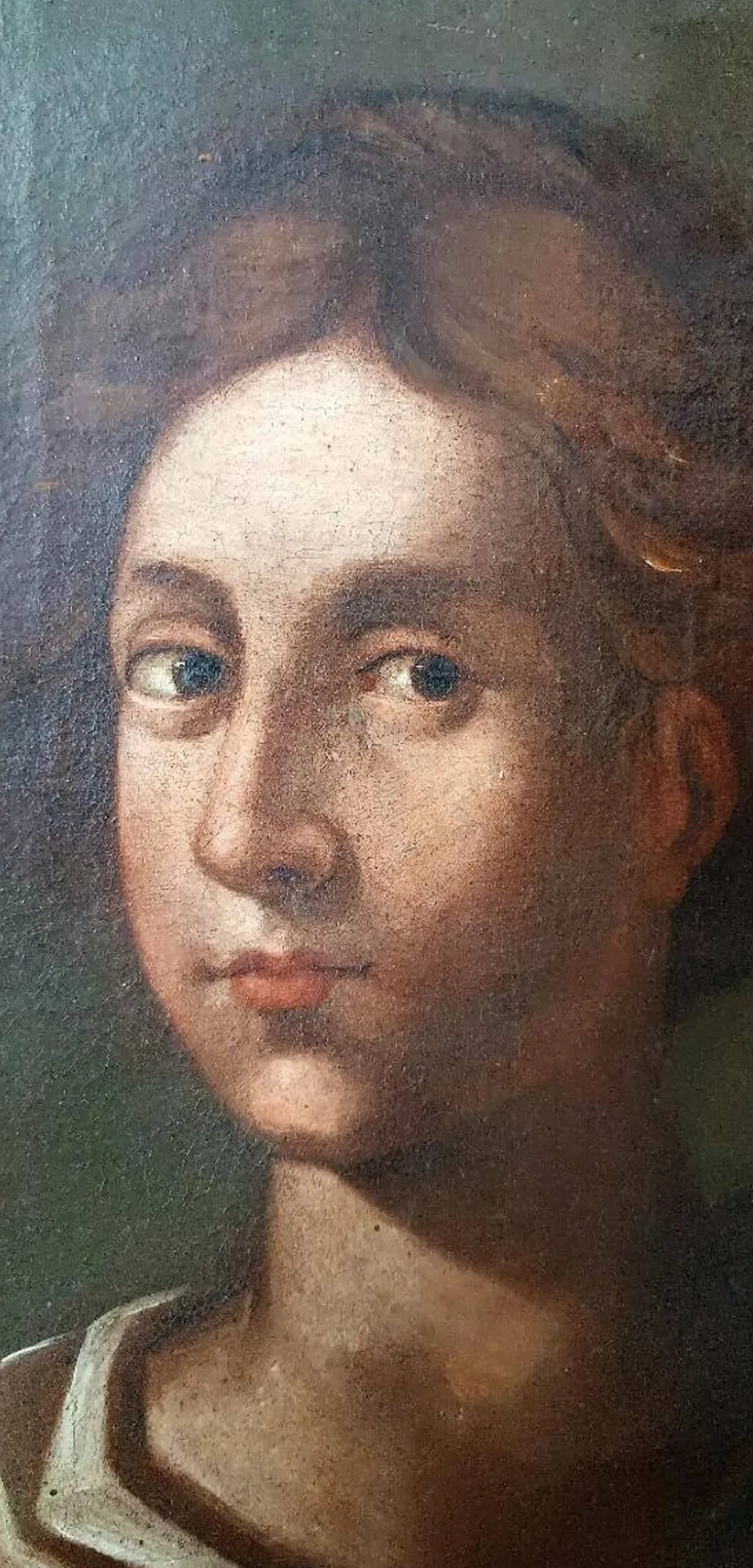 Oil on canvas antique - Saint Agnes - Roman school, 17th century