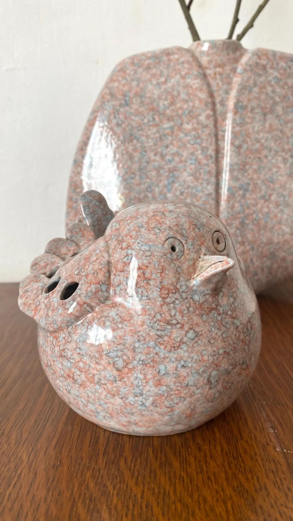 Oiseau en céramique Virebent pique fleurs