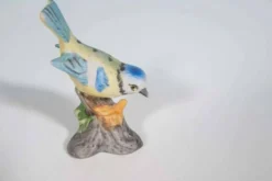 Oiseau en porcelaine vintage Pimpelmees bleu