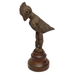 Oiseau fétiche Lobi en bois ancien Sculpture tribale du Burkina Faso 22 cm