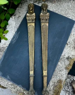 2 ornements pour meuble en bronze Art Nouveau