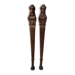 2 ornements pour meuble en bronze Art Nouveau
