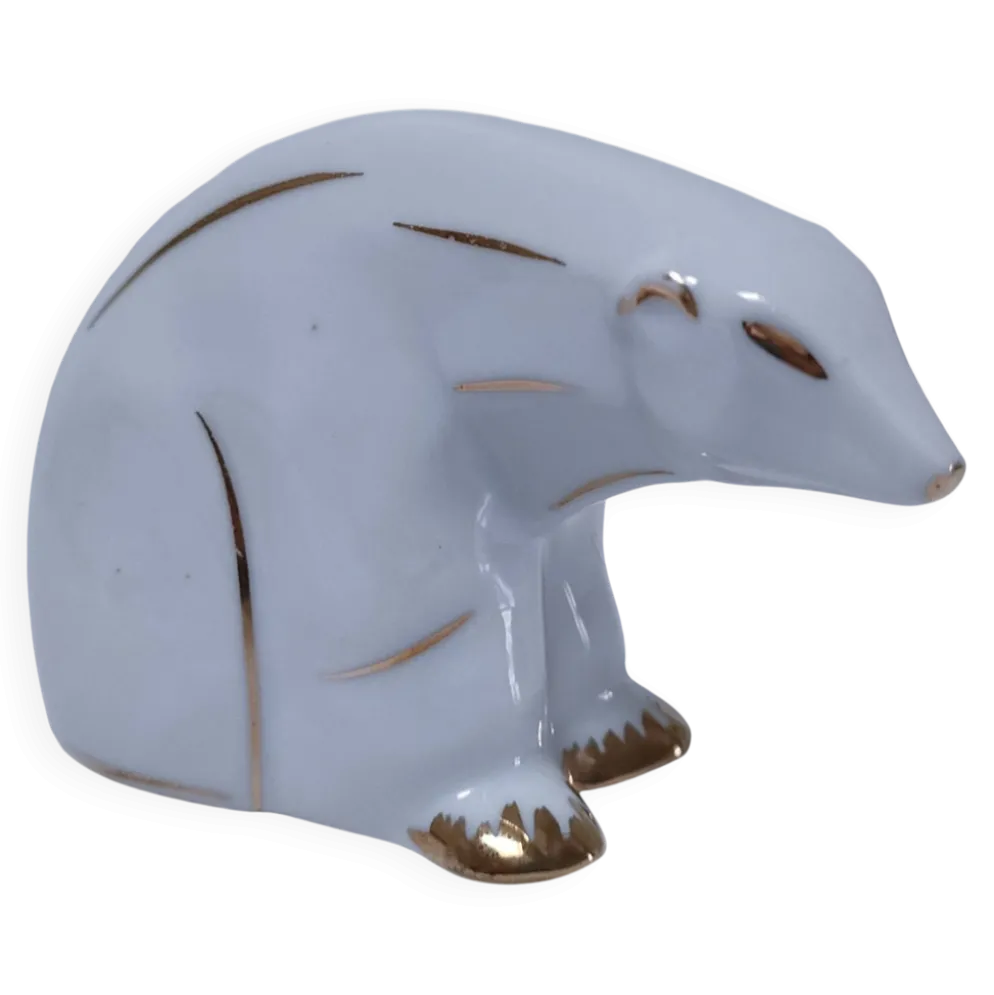 ours polaire art déco porcelaine limoges