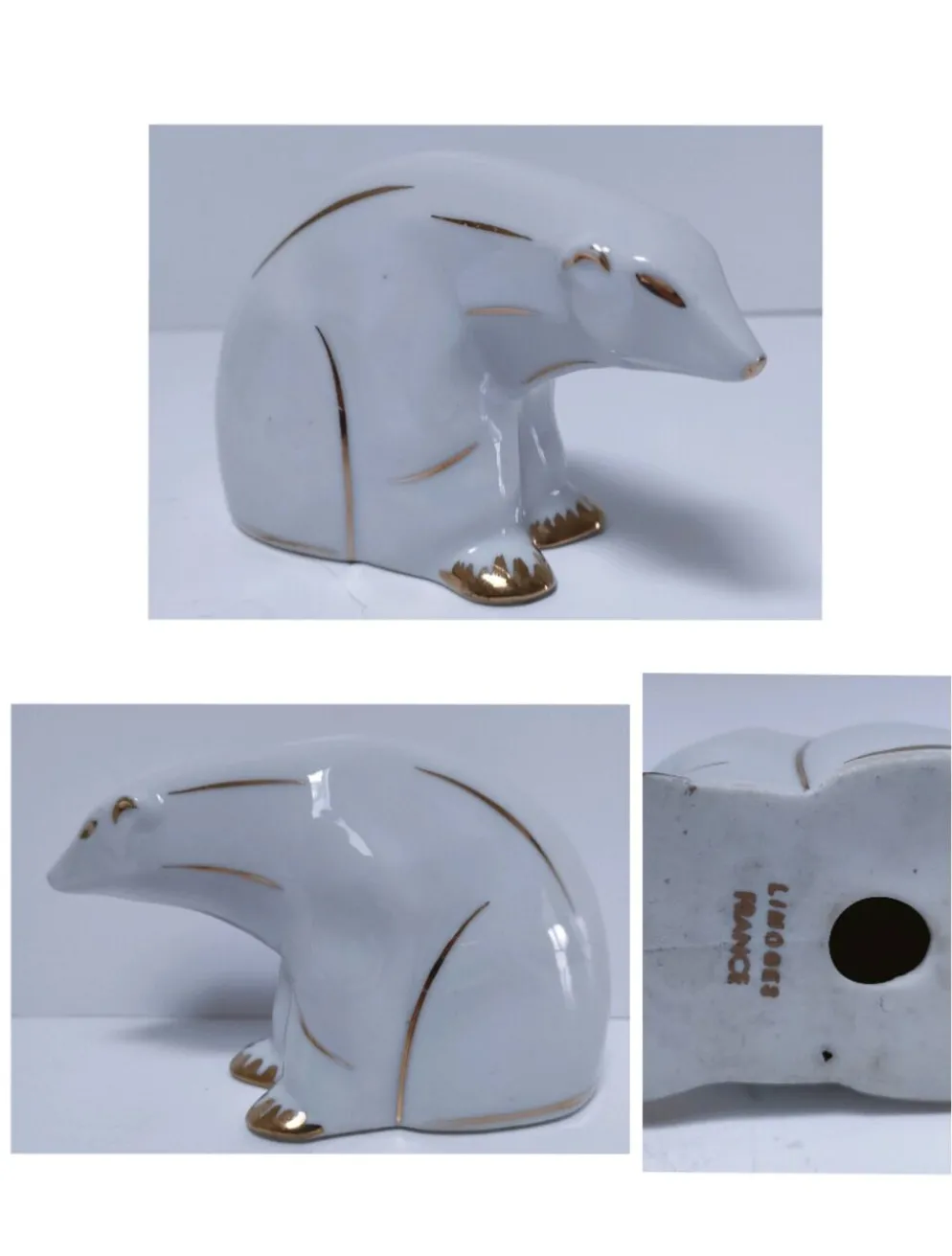 ours polaire art déco porcelaine limoges