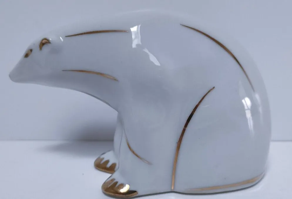ours polaire art déco porcelaine limoges
