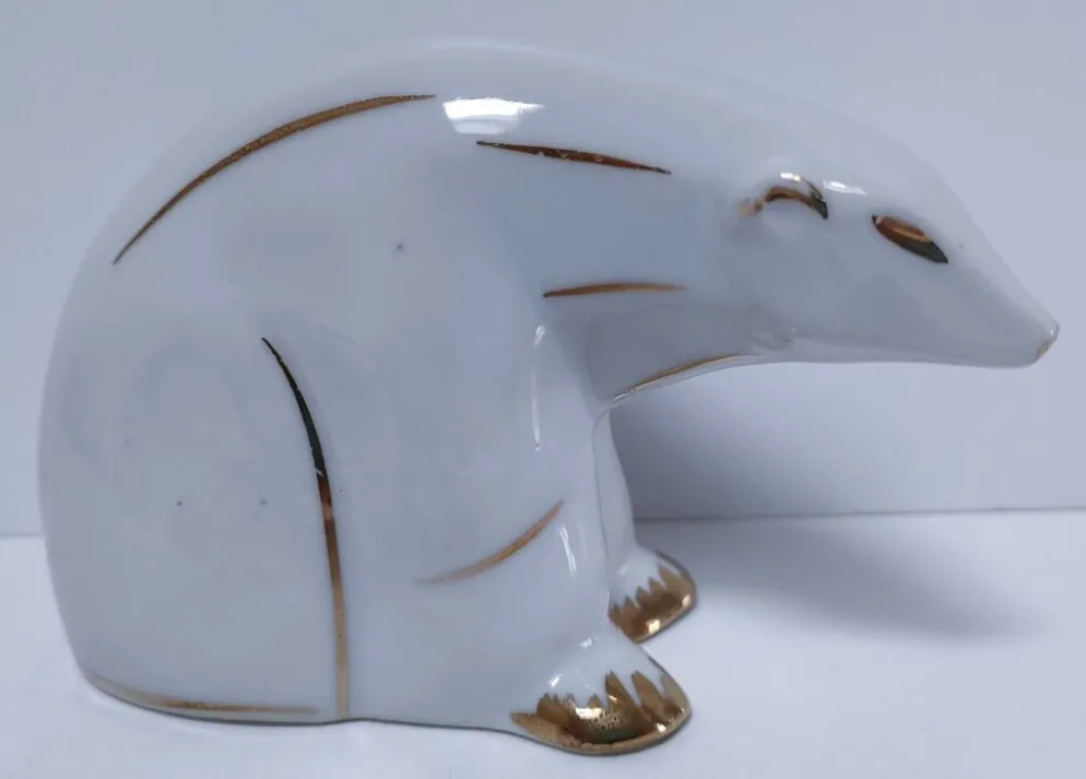 ours polaire art déco porcelaine limoges