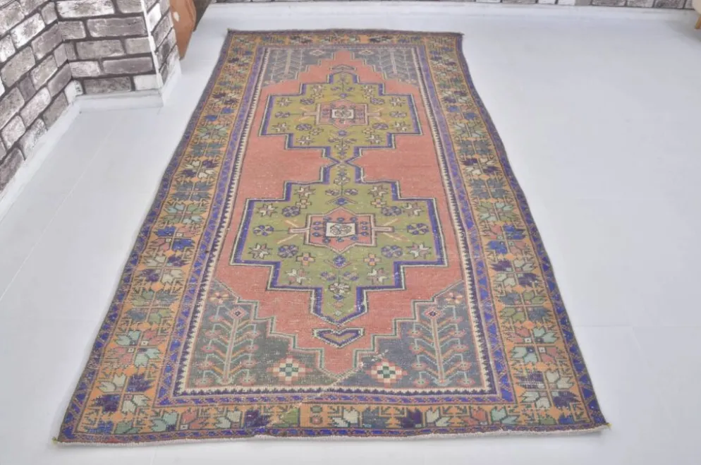 Oushak Vintage Runner noué à la main sku 2552