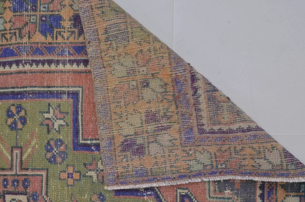 Oushak Vintage Runner noué à la main sku 2552