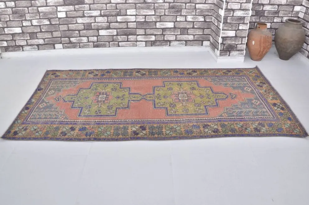 Oushak Vintage Runner noué à la main sku 2552