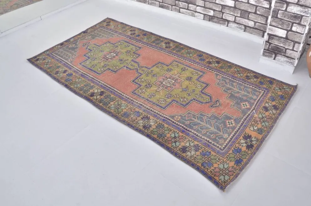 Oushak Vintage Runner noué à la main sku 2552