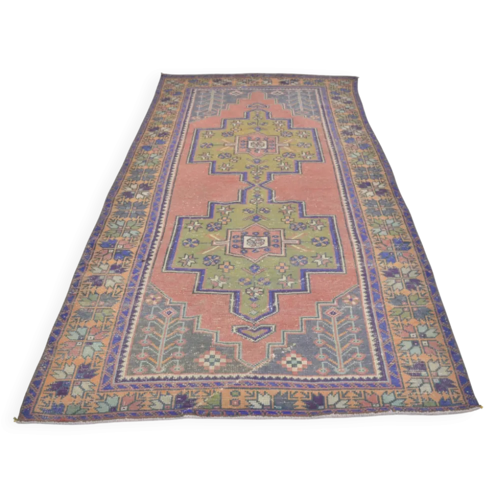 Oushak Vintage Runner noué à la main sku 2552
