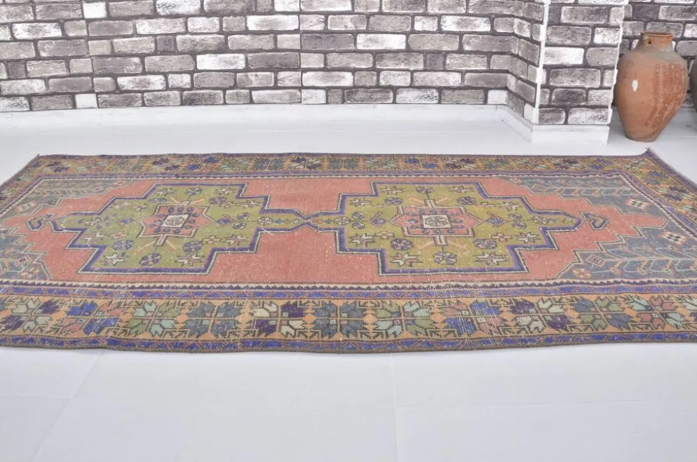 Oushak Vintage Runner noué à la main sku 2552