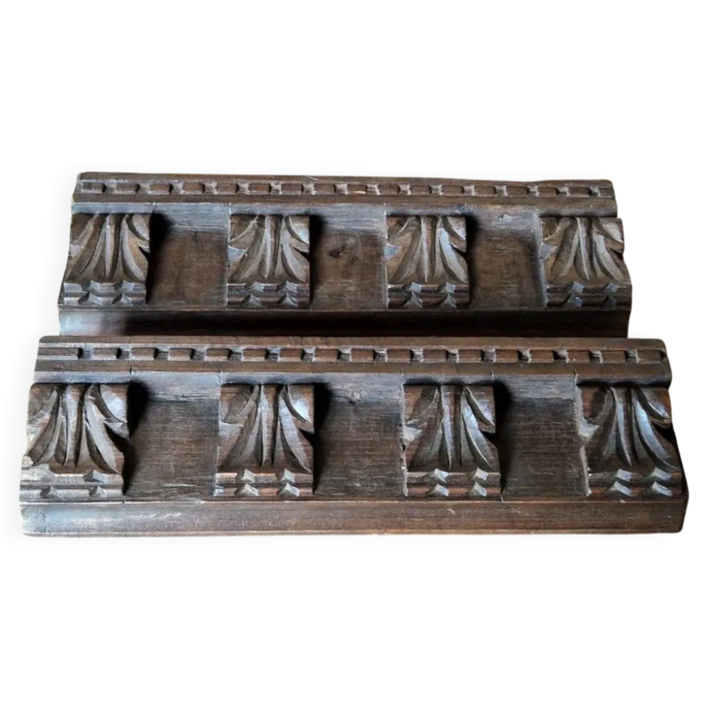 Paire de Boiseries Frontons Ornementation XIXe