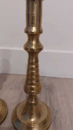 Paire de bougeoirs marocains en cuivre