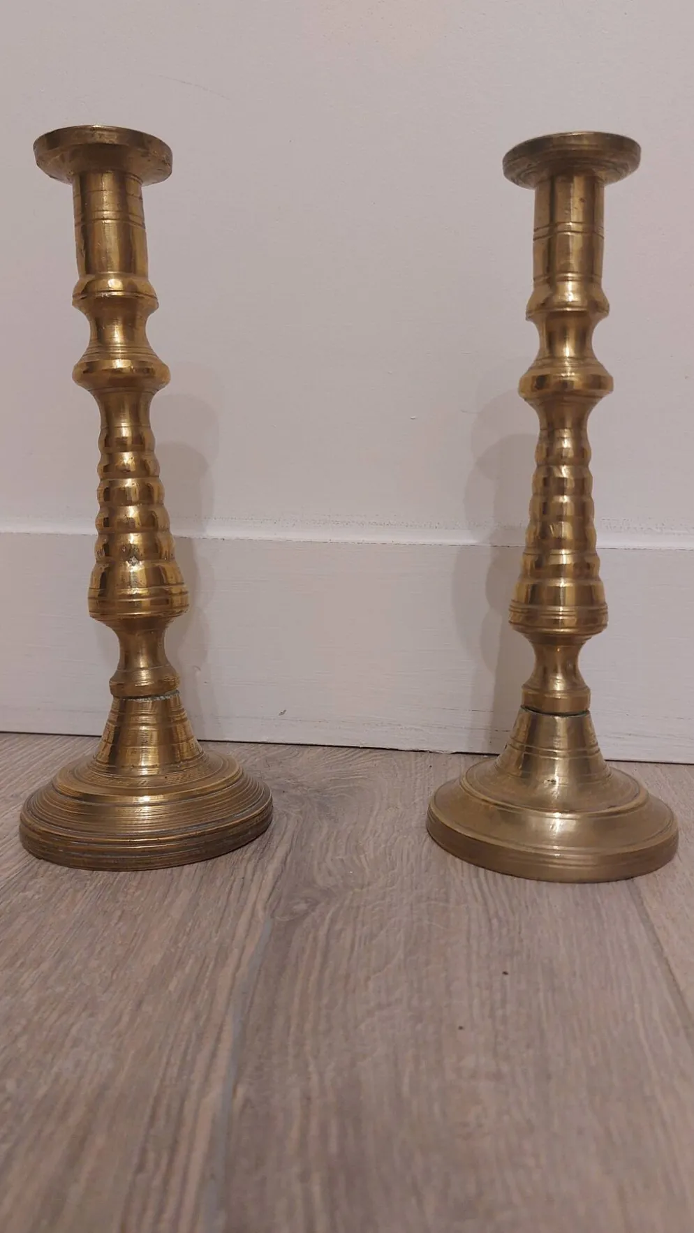 Paire de bougeoirs marocains en cuivre