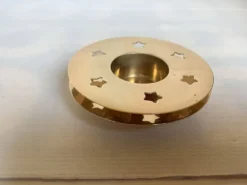 Paire de bougeoirs étoiles en laiton