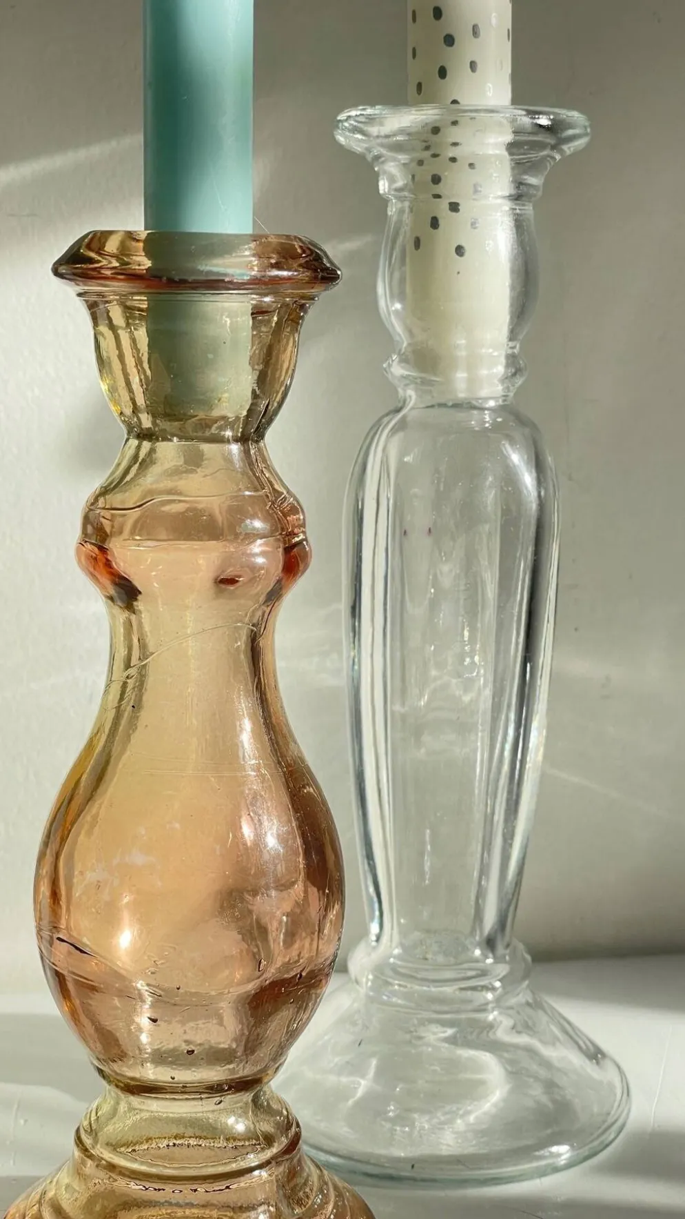 Paire de BOUGEOIRS Verre TRANSPARENT