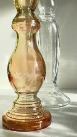 Paire de BOUGEOIRS Verre TRANSPARENT