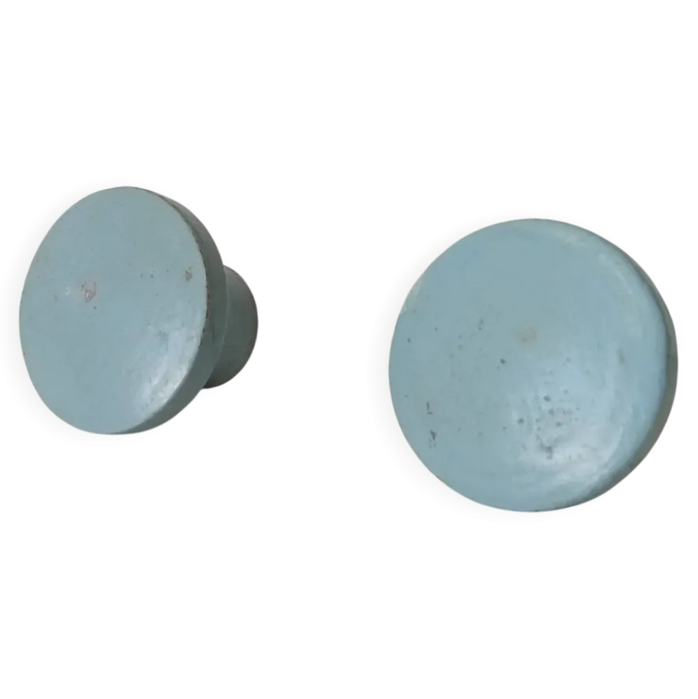 Paire de boutons de meubles vintage en bois