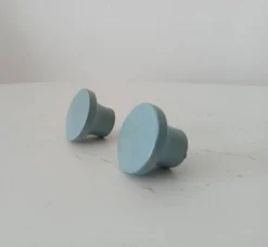 Paire de boutons de meubles vintage en bois