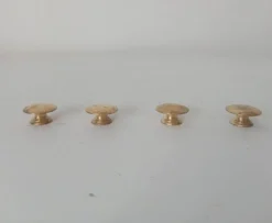 Paire de boutons "lentilles" poignées de meuble vintage en laiton doré
