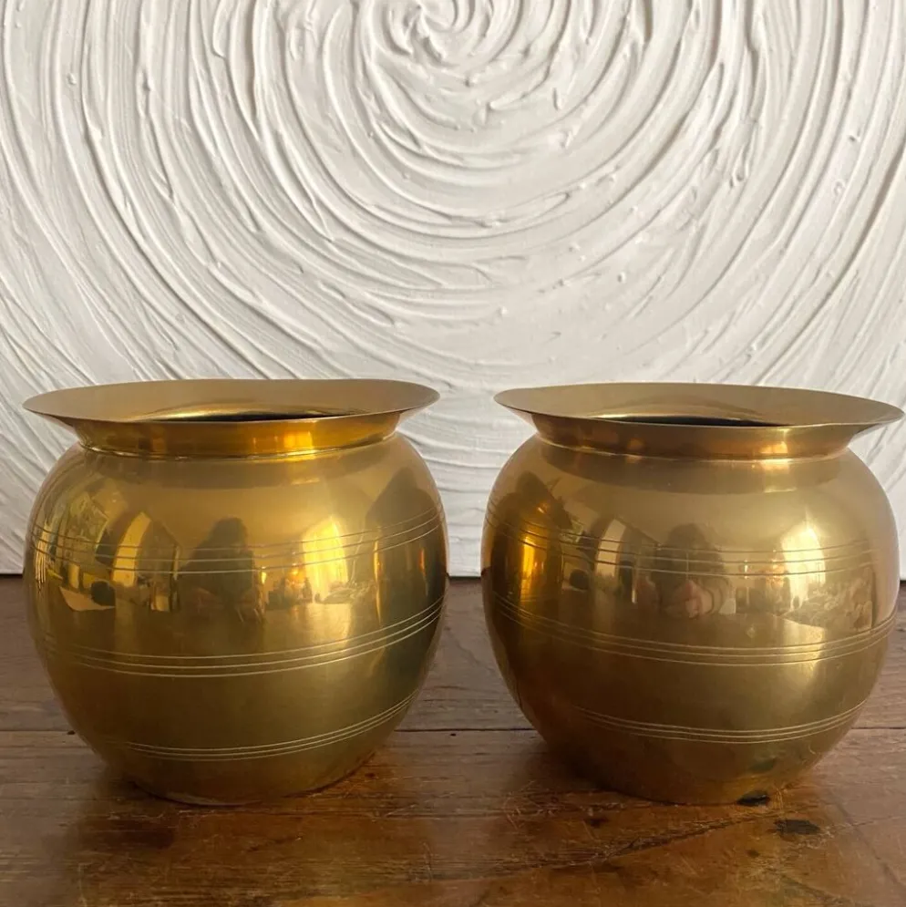 Paire de cache pots en laiton