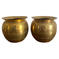 Paire de cache pots en laiton