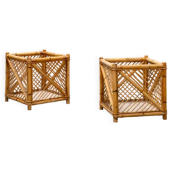 Paire de cache-pots, panières en rotin Vivai Del Sud, 1970