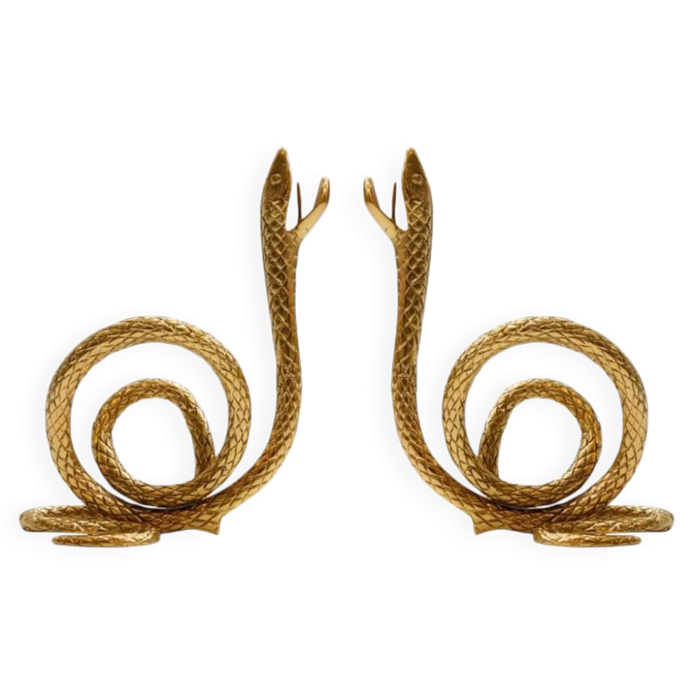 Paire de candélabres en bronze de style mid-century italien