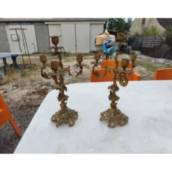 Paire de candélabres en bronze XIXe siècle