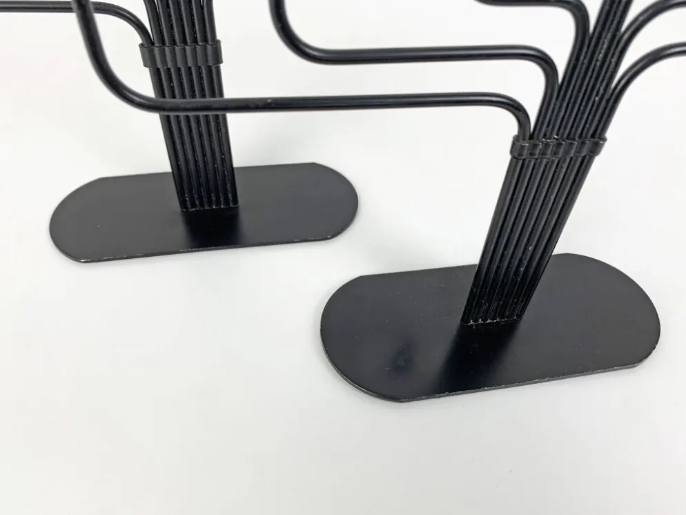 Paire de candélabres Gunnar Ander pour Ystad Metall, Suède, années 50