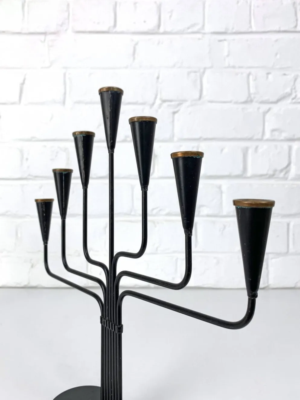 Paire de candélabres Gunnar Ander pour Ystad Metall, Suède, années 50