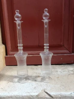 Paire de carafes avec pipettes / Carafes de décoration / Flacons de parfum