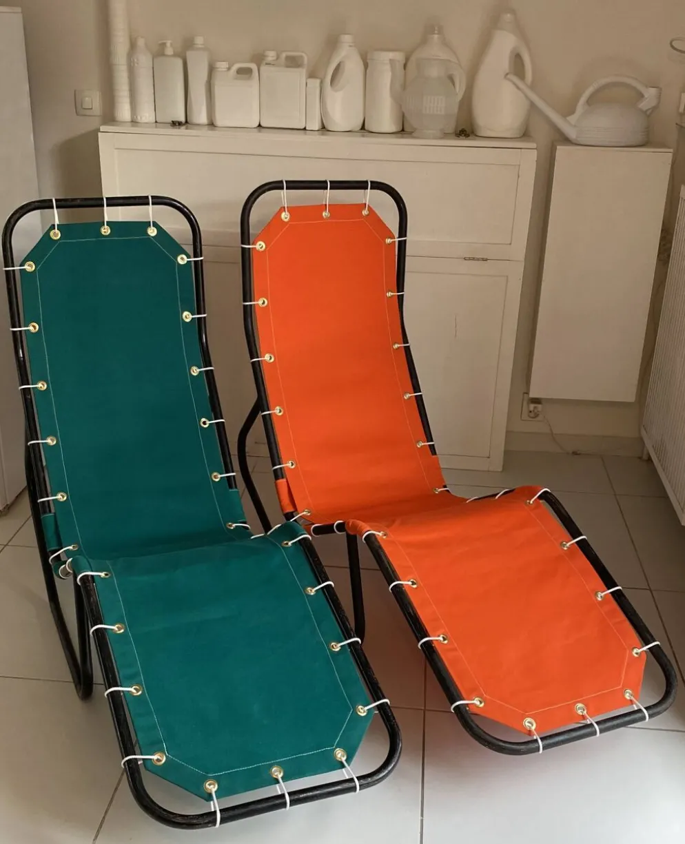 Paire de chaises longues "Barwa" de John Waldheim et Edgar Bartolucci 1950