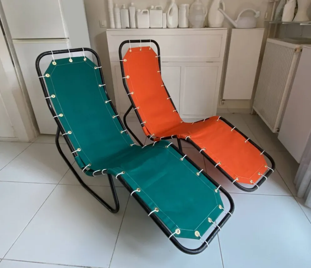 Paire de chaises longues "Barwa" de John Waldheim et Edgar Bartolucci 1950