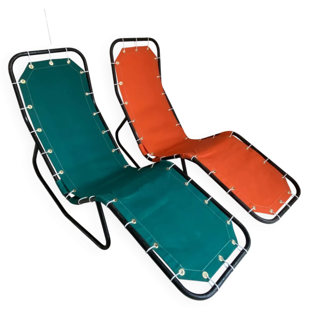 Paire de chaises longues "Barwa" de John Waldheim et Edgar Bartolucci 1950
