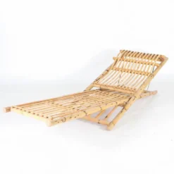 Paire de chaises longues en bambou