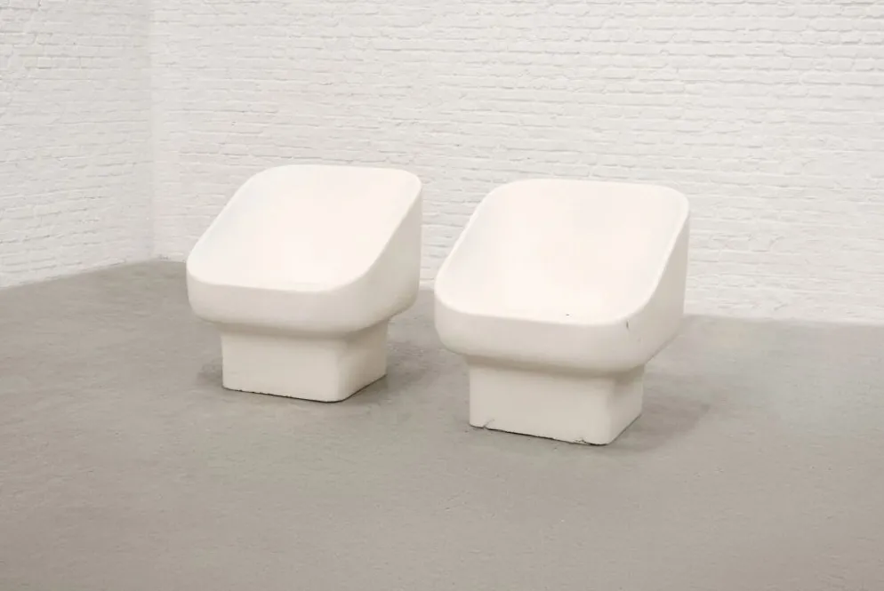 Paire de chaises longues en fibre de verre Douglas Deeds pour Sintoform, USA