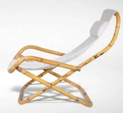 Paire de chaises longues vintage en bambou et laiton par Vivai Del Sud, années 1970