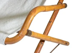 Paire de chaises longues vintage en bambou et laiton par Vivai Del Sud, années 1970