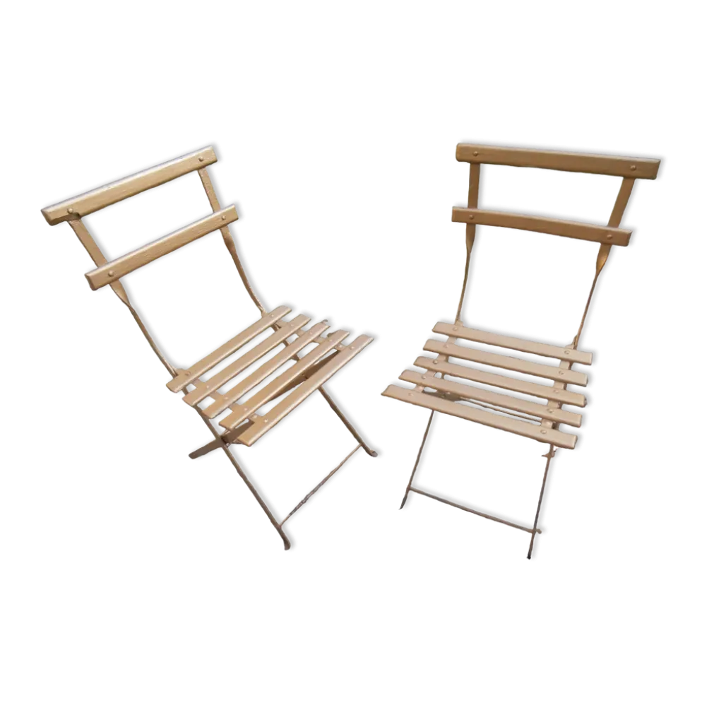 Paire de chaises pliante de jardin ou de bistrot ancienne
