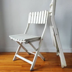 Paire de chaises vintage 1960/70 pliantes en bois