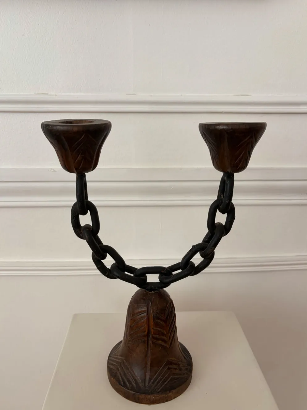 Paire de chandeliers brutalistes