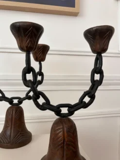Paire de chandeliers brutalistes