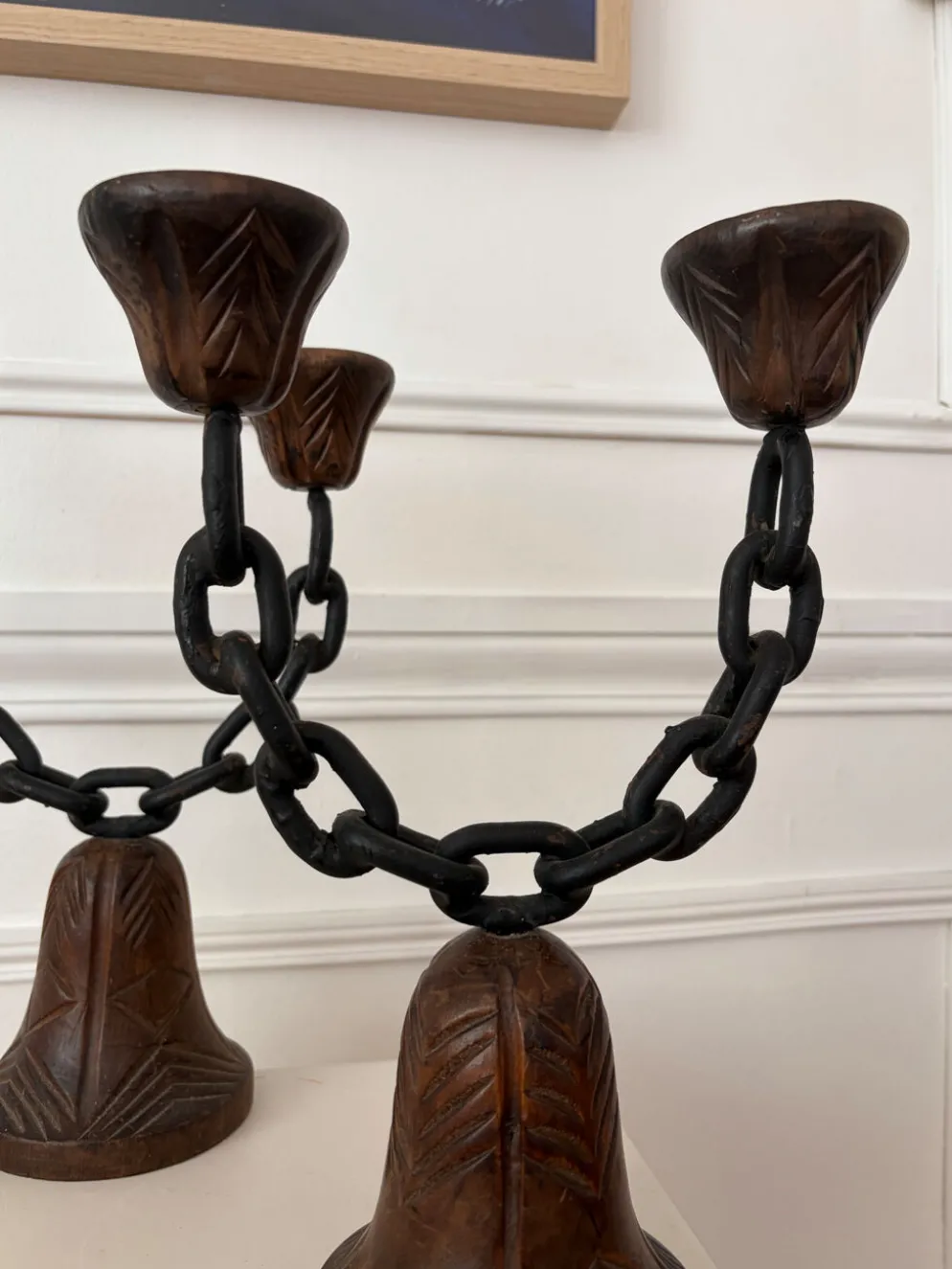 Paire de chandeliers brutalistes