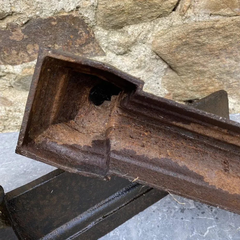 Paire de chenets bustes anciens en fonte "Ariane"