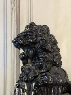 Paire de chenets en fonte