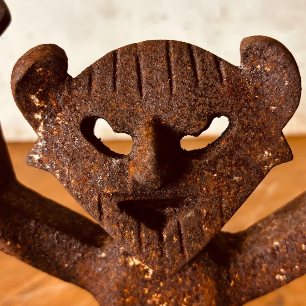 Paire de chenets en fonte- Diable & Diablesse – Début du 20ème siècle