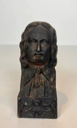 Paire de Chenets en Fonte à l’Effigie de Beethoven. France. Vers 1900.