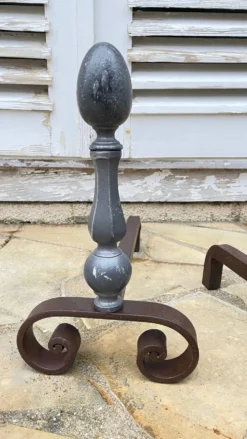Paire de CHENETS Géométriques VINTAGE